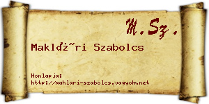 Maklári Szabolcs névjegykártya