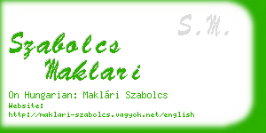 szabolcs maklari business card